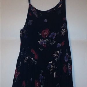 Floral summer dress with an open back